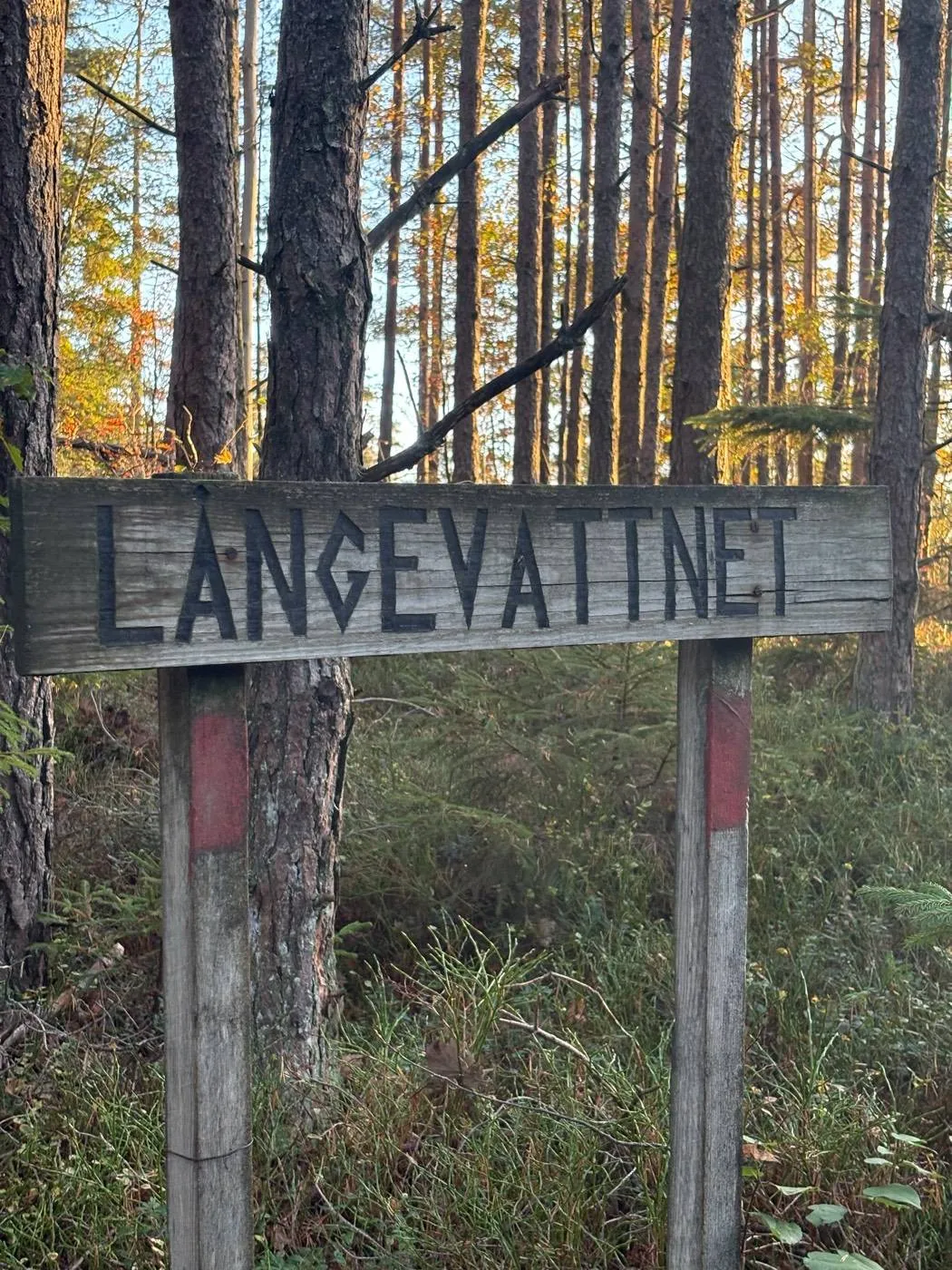 Långevattnet: skylten vid sjön